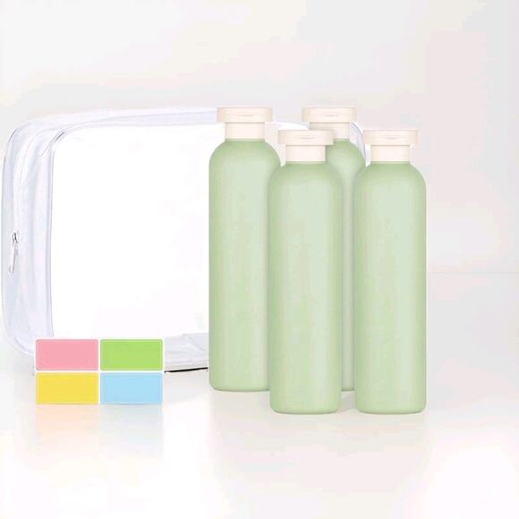 Squeeze Bottles w/Flip Cap, 4Pcs Large Empty Refillable Plastic Leak Proof 8.8oz - Picture 3 of 7